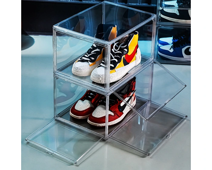 transparent acrylic shoe box