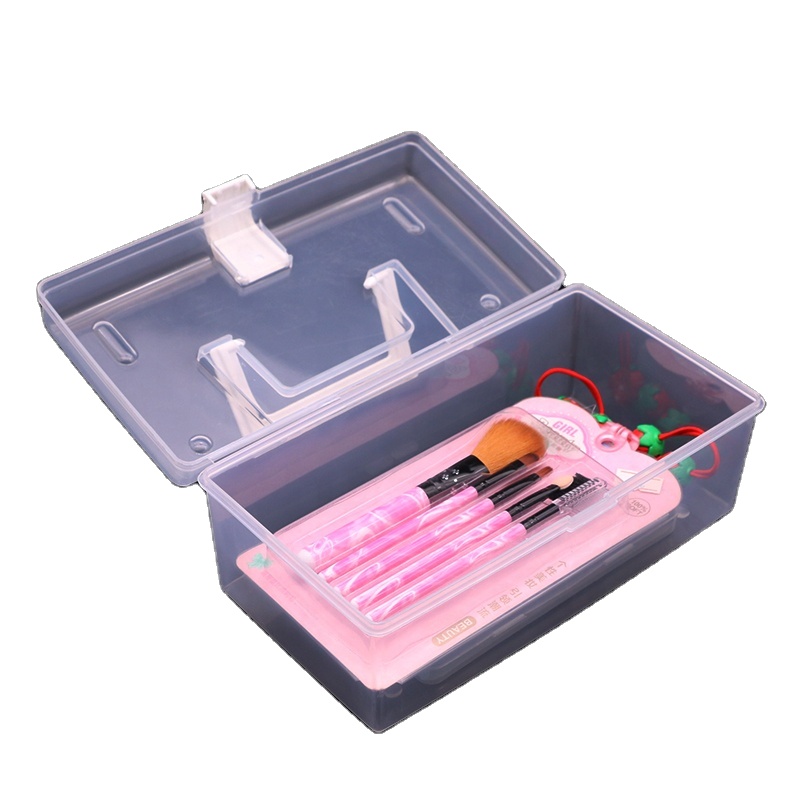 Wholesale lockable transparent pp plastic makeup brush storage box