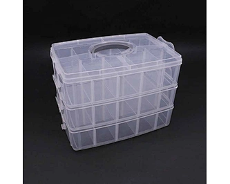 Stackable divider grid 3 layers plastic sundries storage box for children
