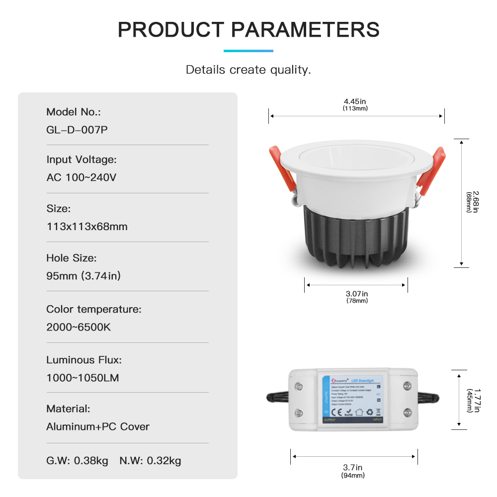 Smart 12W Down light rgbw