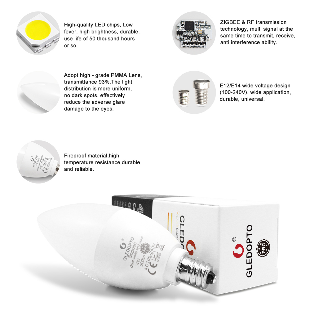 smart zigbee led bulb e14