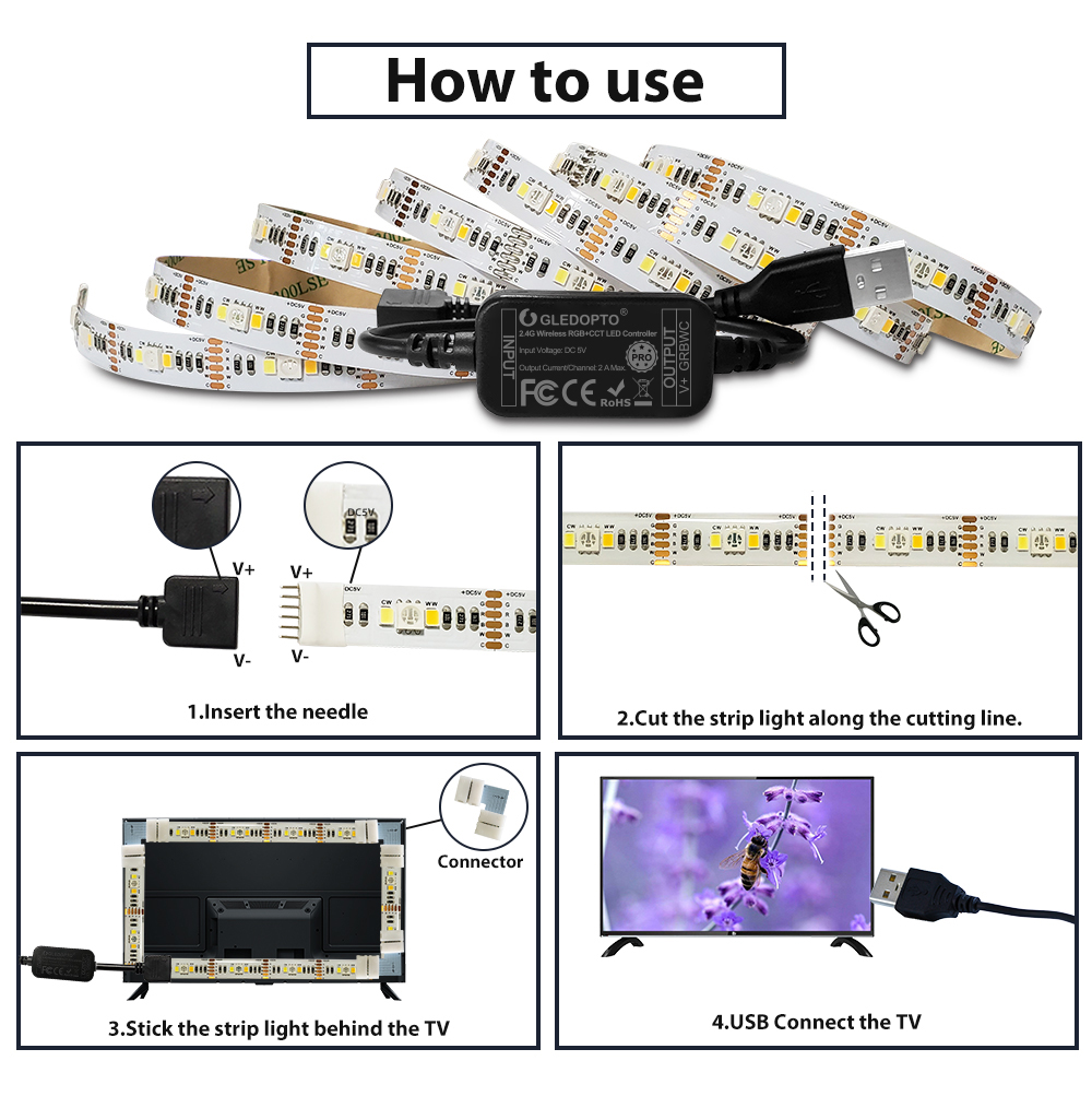 5V led strip zigbee smart control