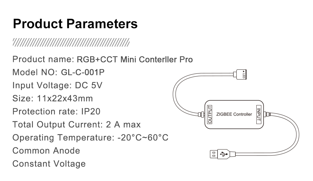 5V led strip zigbee smart control
