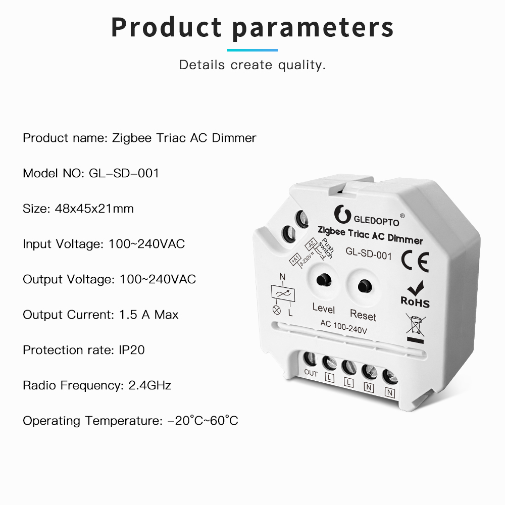 zigbee phase-cut trailing dimmer