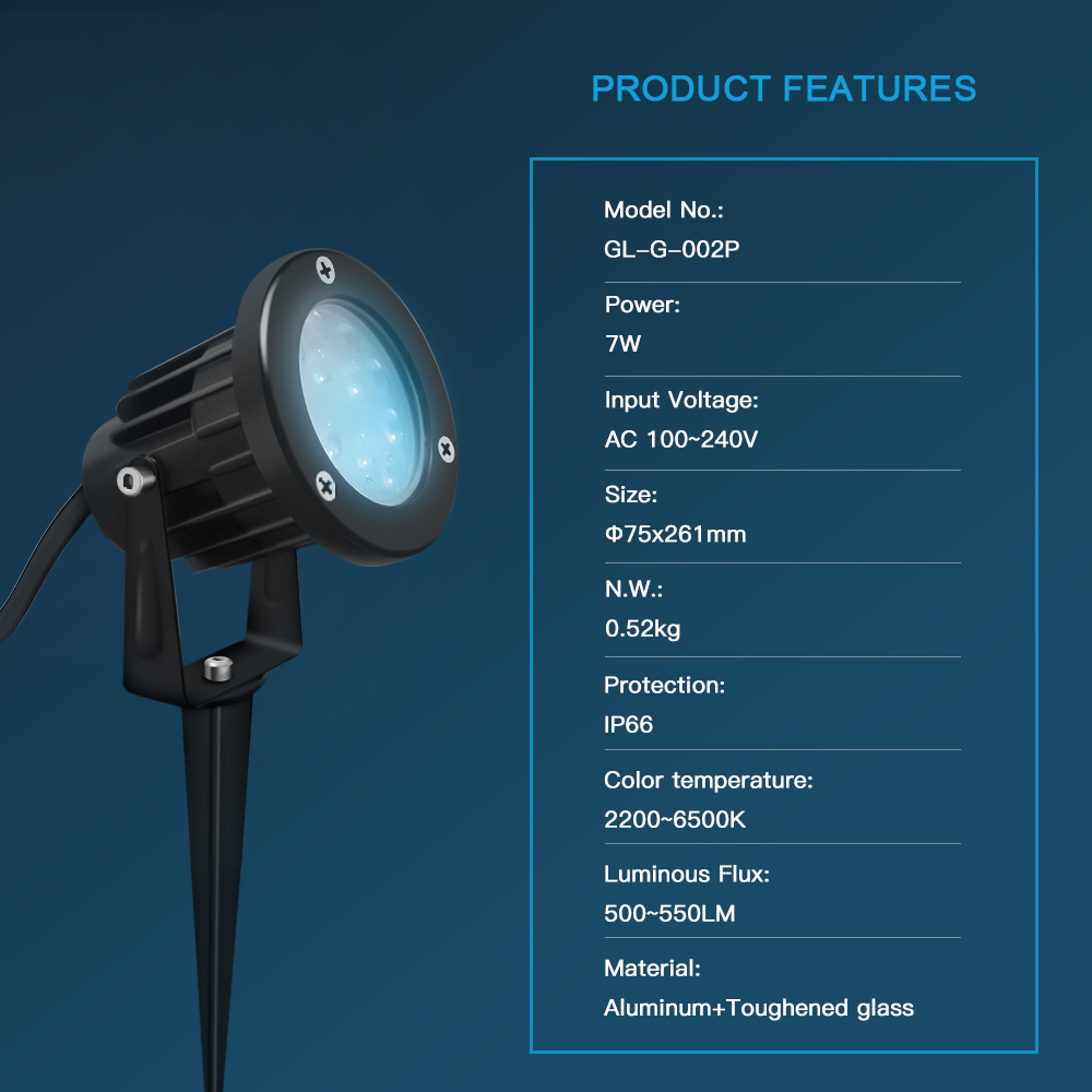 smart outdoor spotlight rgb