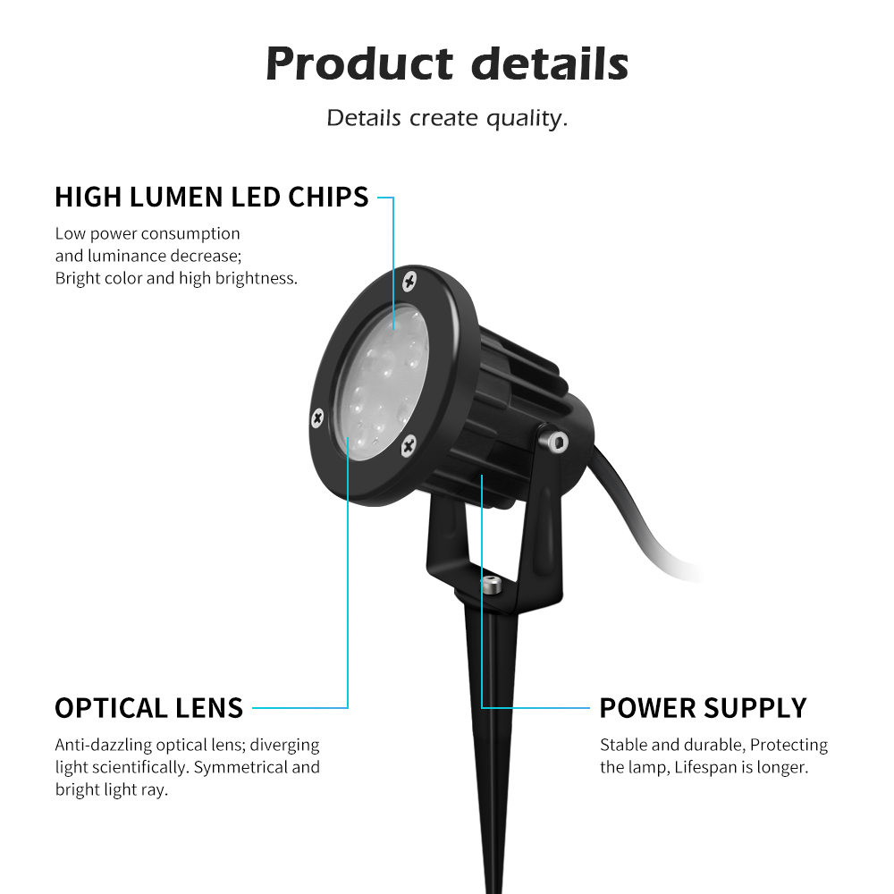 smart outdoor spotlight rgb