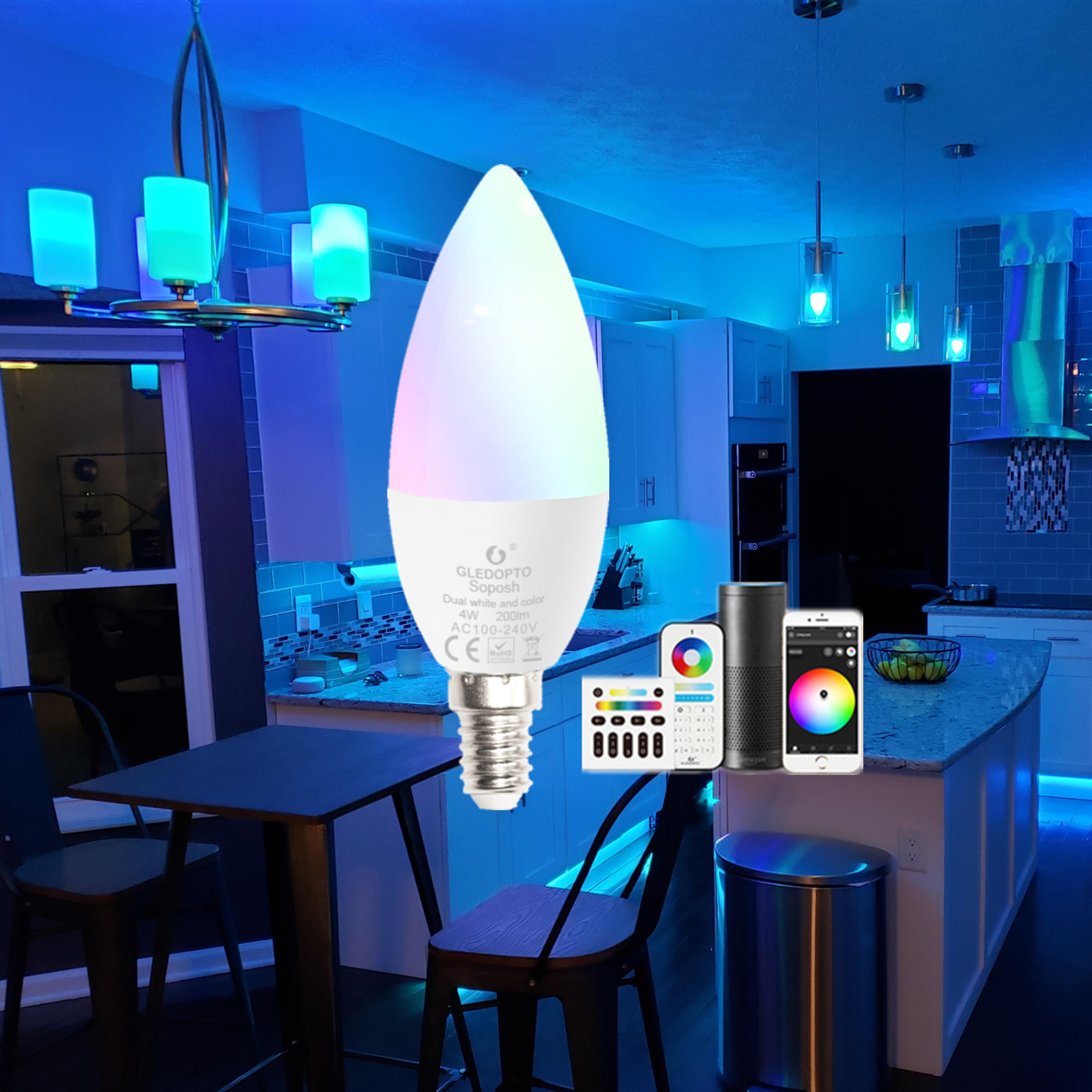 Smart led candle light RGB