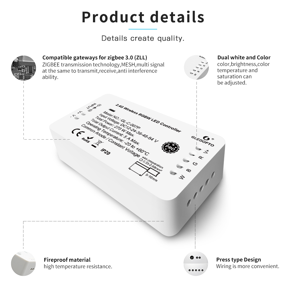 GLEDOPTO Zigbee LED controller RGBW