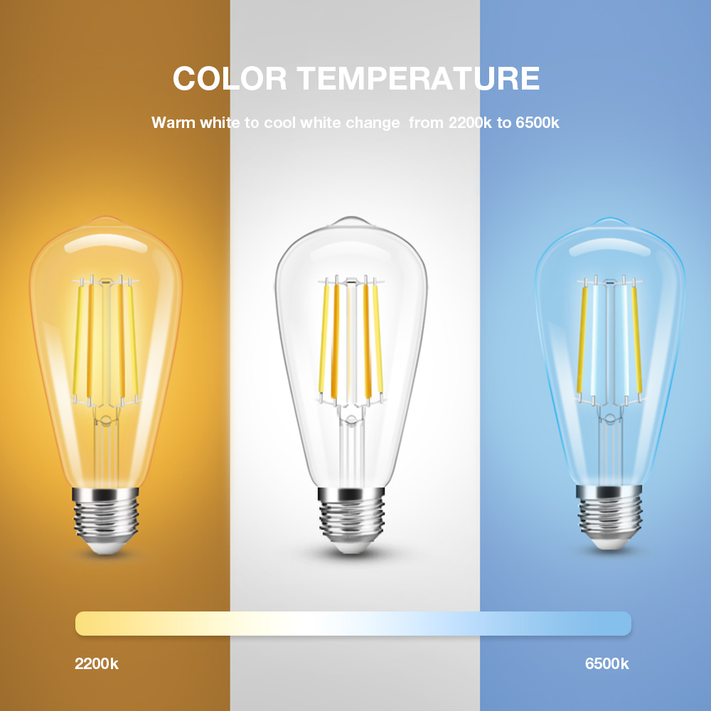 CCT tunable LED Filament Bulb