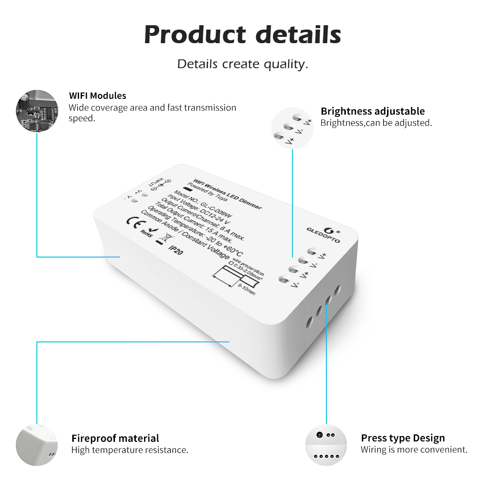 Wifi led light dimmer