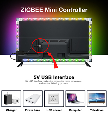 5V usb led strip rgb cct kit