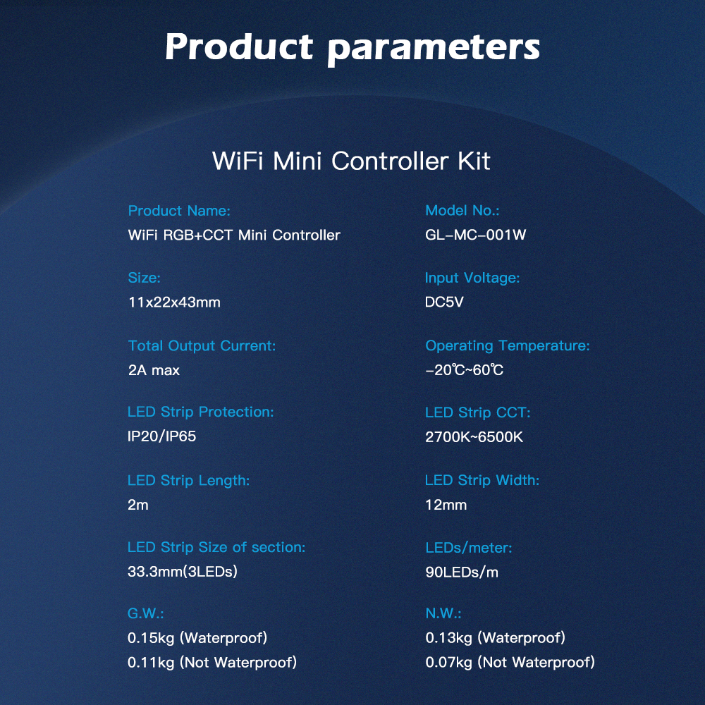 wifi led strip controller rgb cct