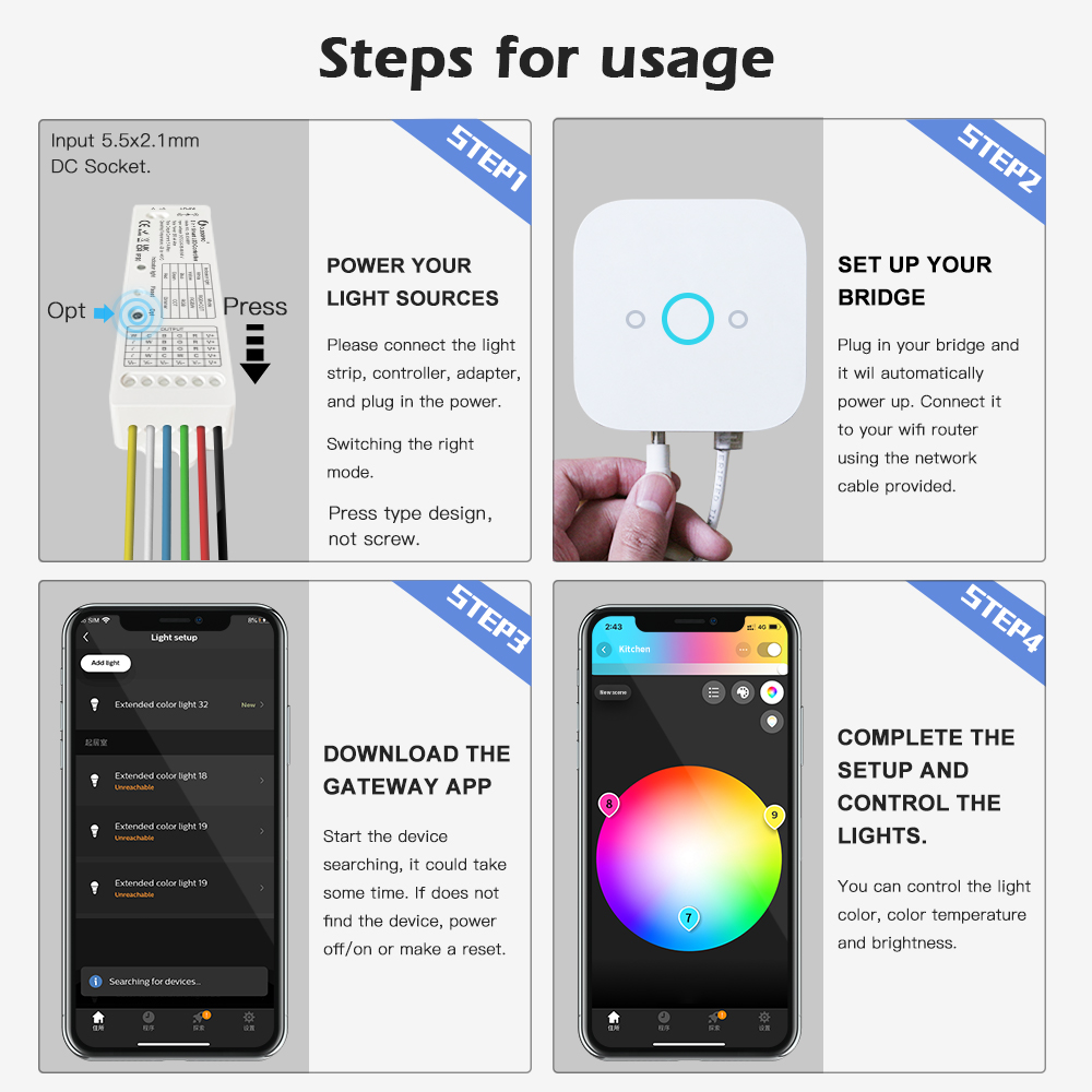 zigbee led strip controller kit