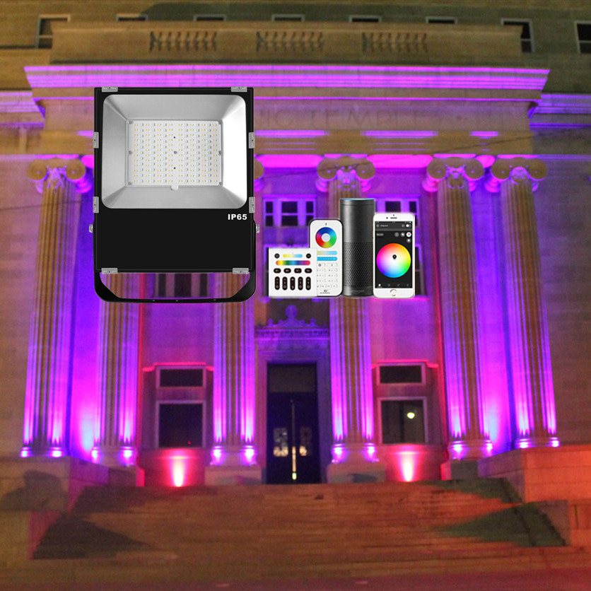 smart zigbee 100W rgb led flood light