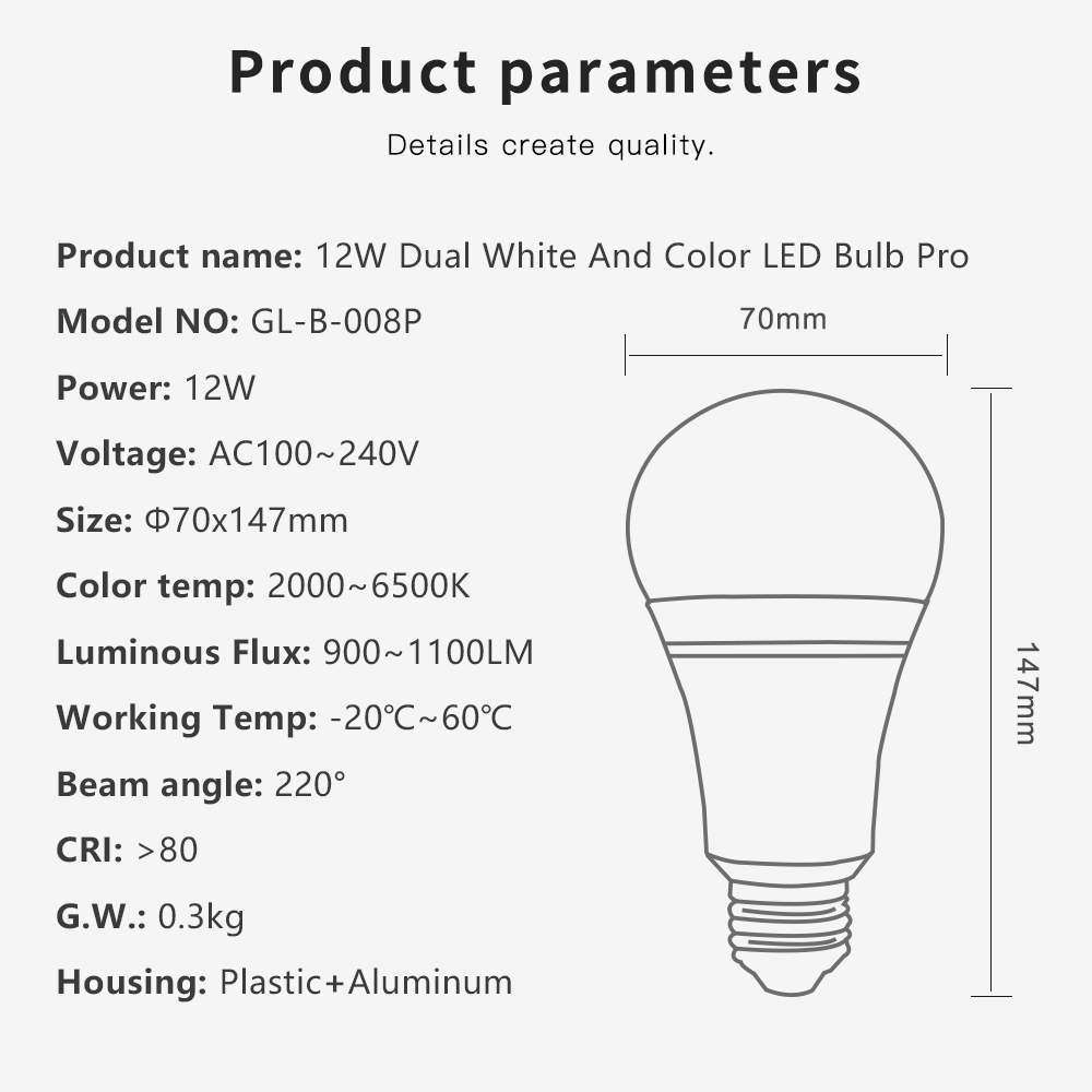 zigbee led bulb 12W