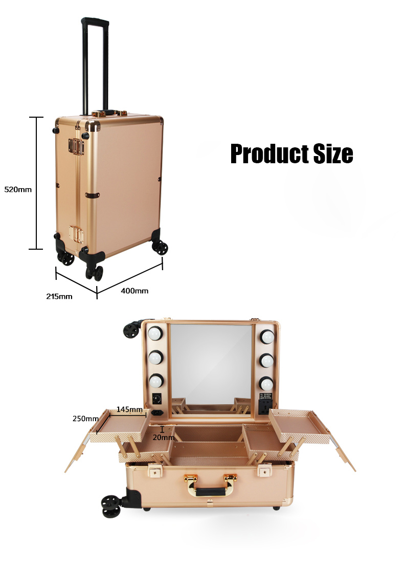 22 Inch Light Mirror Makeup Case details 07