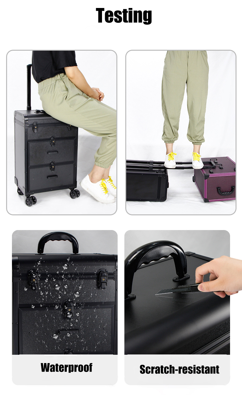 train case with drawers