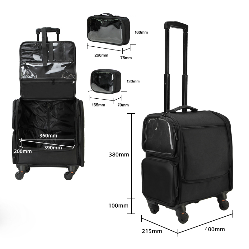 Oxford Professional Makeup Suitcase with Wheels detail 12