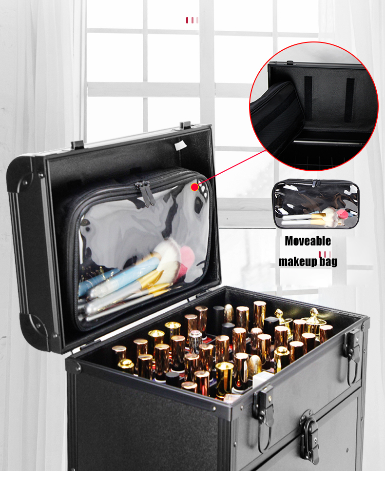 train case with drawers