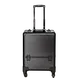 black rolling makeup train case