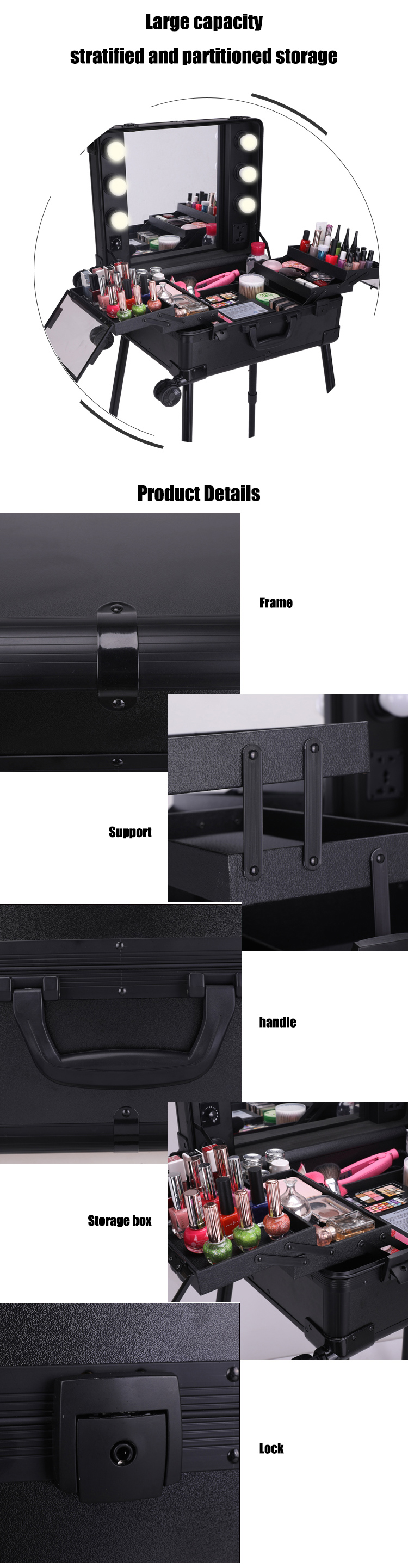 makeup case with combination lock