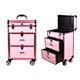 Large Rolling Makeup Case with Drawers