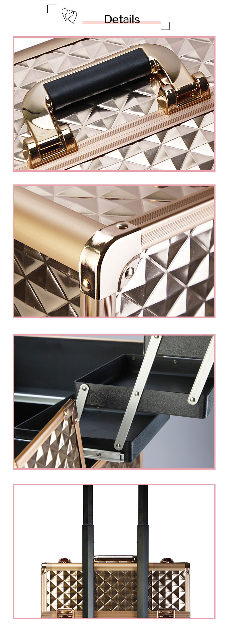rolling cosmetic makeup case