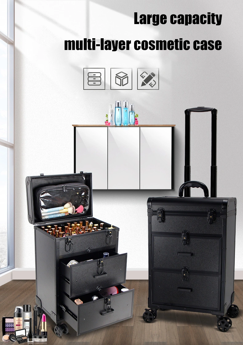 train case with drawers