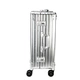 Silver rolling makeup case with lights and mirror