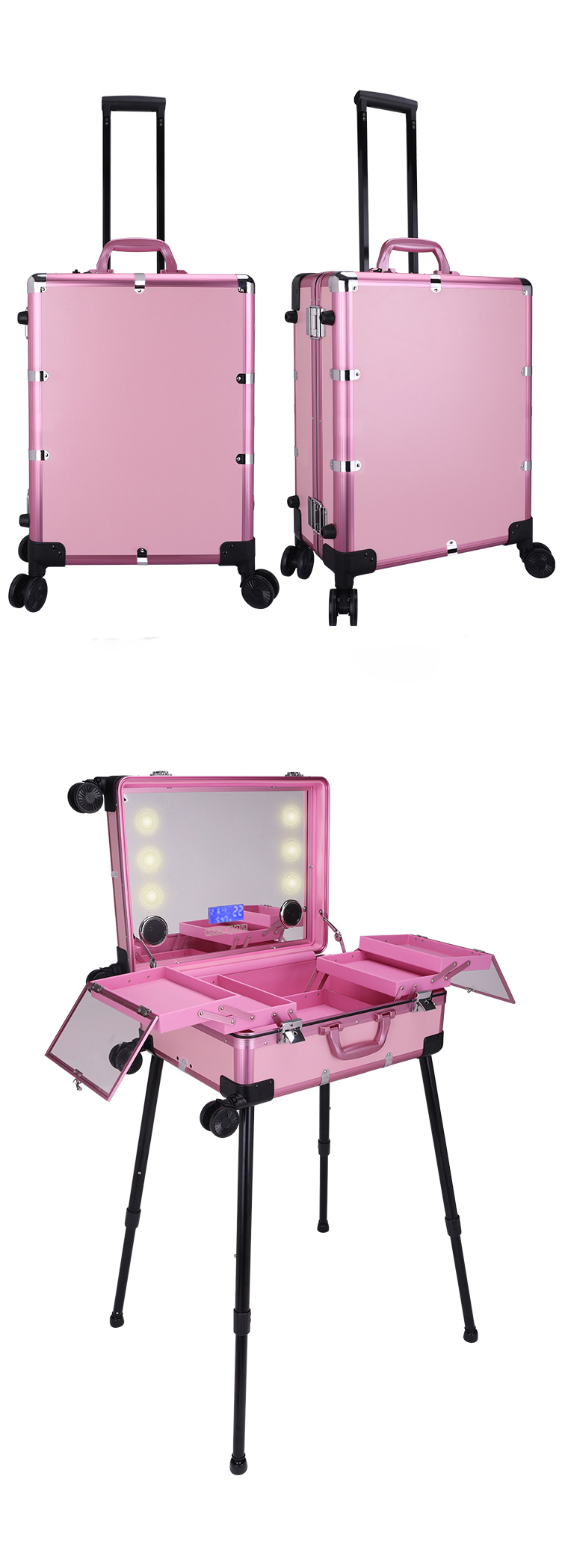 ABS+Aluminum professional makeup artist travel case detail 10
