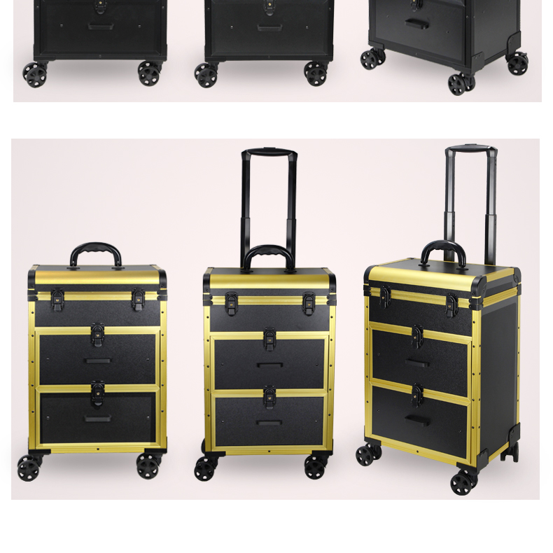 rolling trolley makeup case