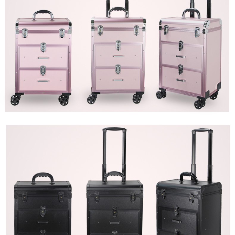 rolling trolley makeup case