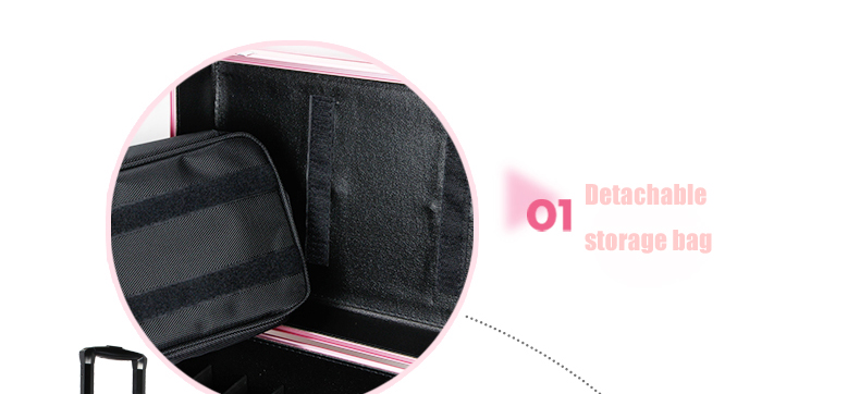 rolling trolley makeup case