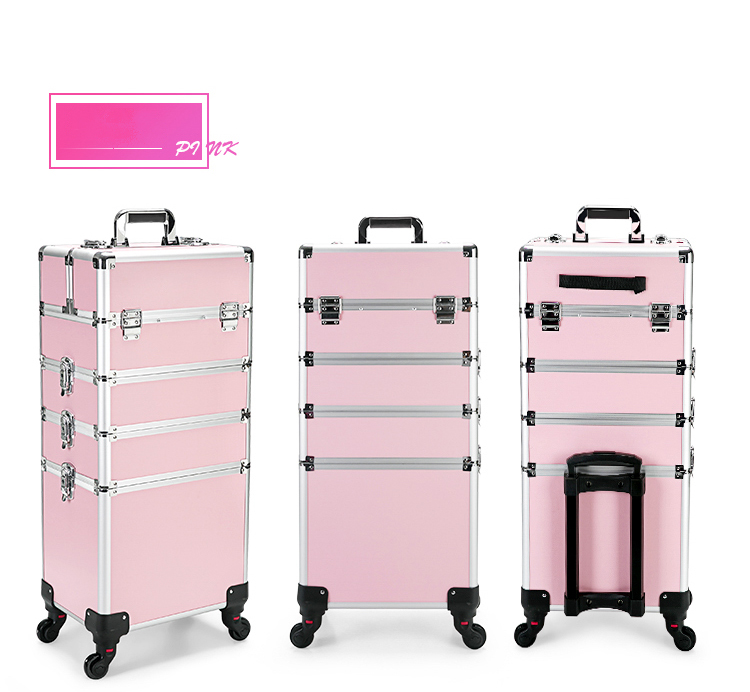 4 in 1 rolling makeup train case detail 12