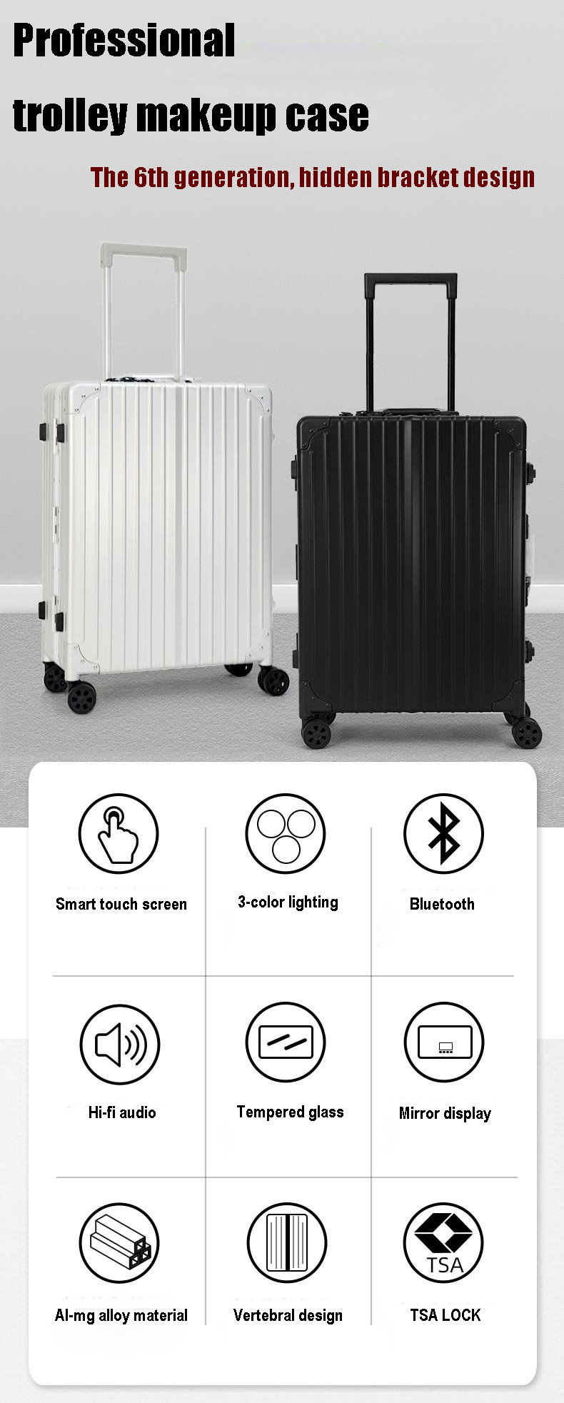 Professional Makeup Case with Lights 01