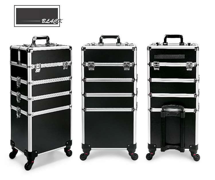 4 in 1 rolling makeup train case detail 13