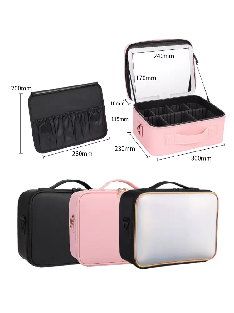 PU Cosmetics Train Case with Removeable LED Lighted Mirror detail 25