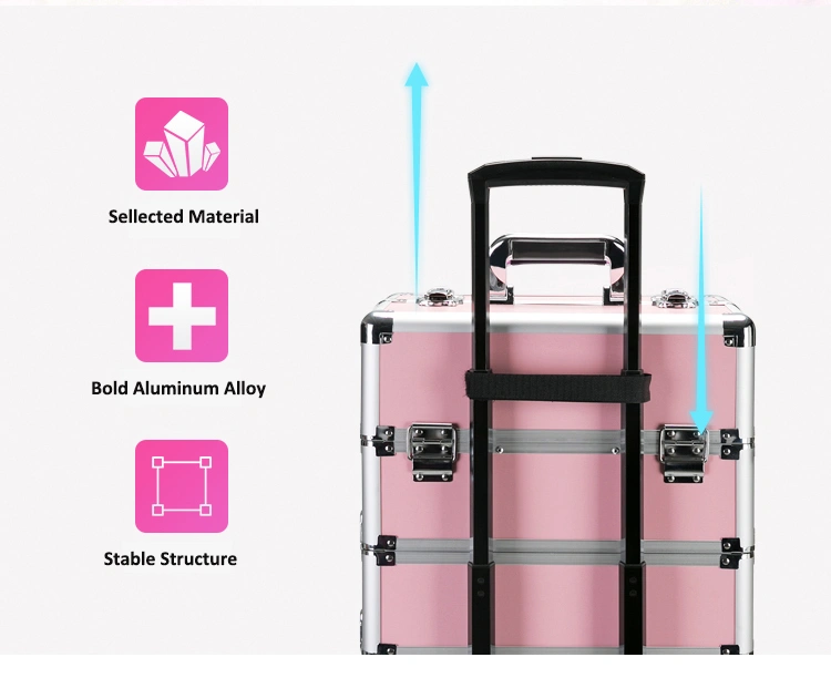 4 in 1 rolling makeup train case detail 04