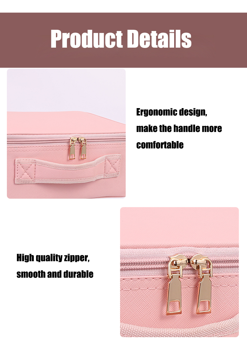 PU Cosmetics Train Case with Removeable LED Lighted Mirror detail 10