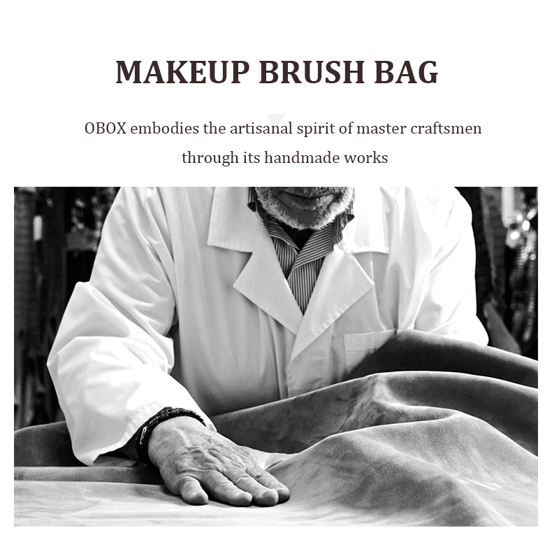 PU Professional Makeup Brush Bag Foldable Makeup Brush Bag detail 01