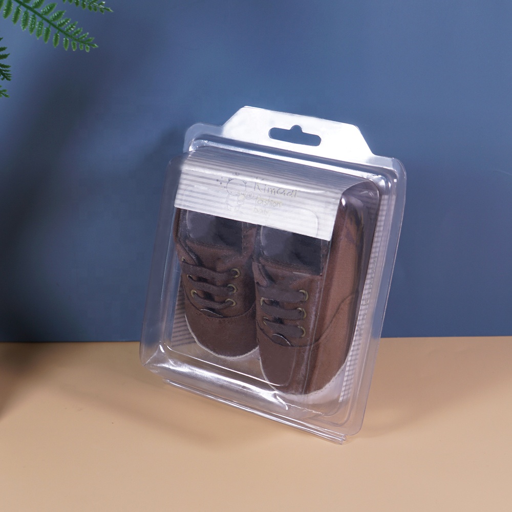 Hot Selling Durable Vacuum Forming Round Plastic Box Clamshell Blister Packaging for baby shoes