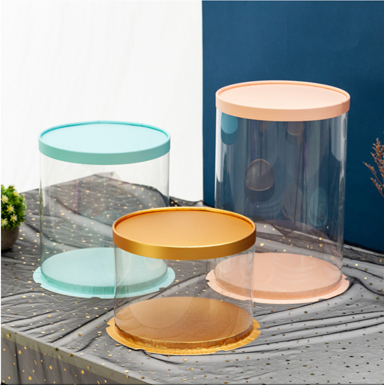 PET Round Cake Boxes Transparent Food Custom Cake Packaging Plastic OEM Custom Size Accepted 3 Working Days Recyclable 15 Days
