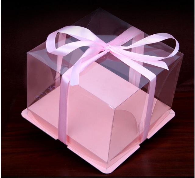 Custom Design Recycled Clear Plastic Packaging Box for Cake
