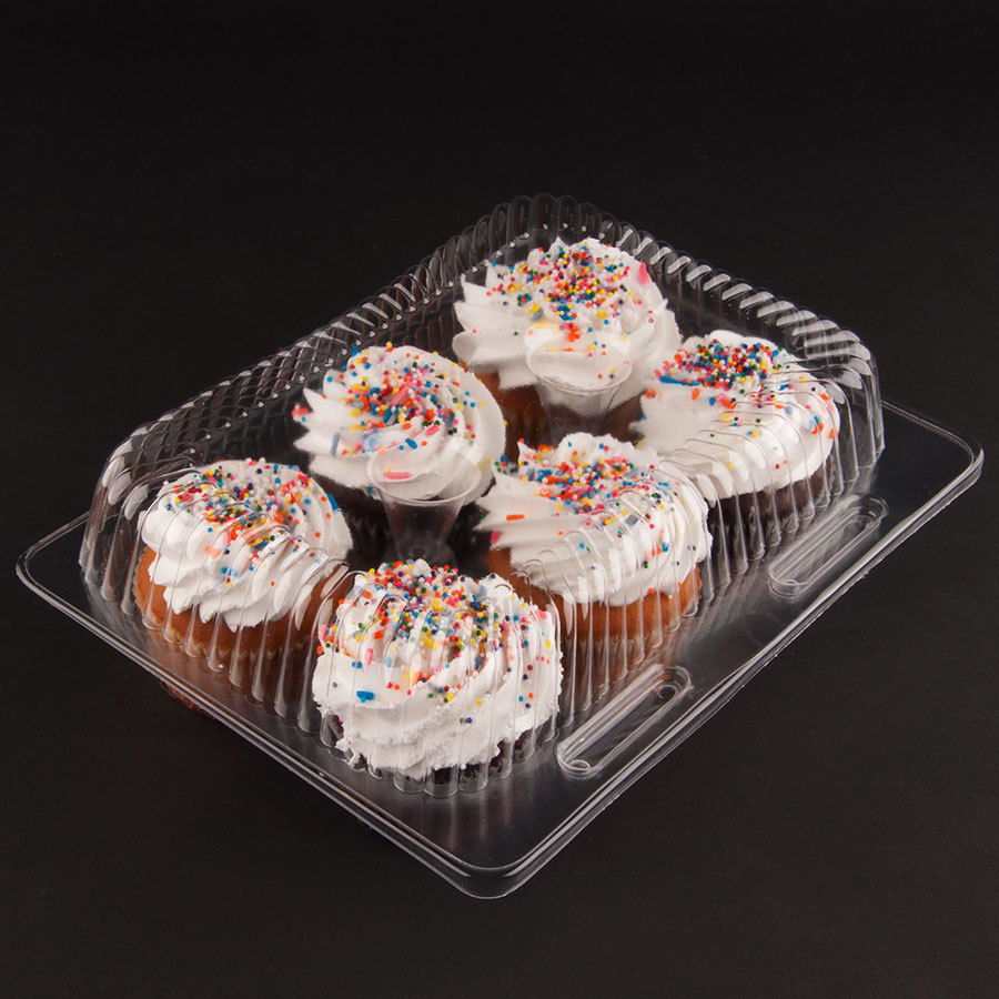 Clear 6 Cupcakes Packaging Box Wholesale Custom Disposable Food PET Clear Plastic OEM Rectangle Logo Embossing within 12 Hours