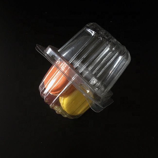 Hot Sale Factory Price Pet Pvc Clamshell Plastic Food Container For Single Cupcake Containers