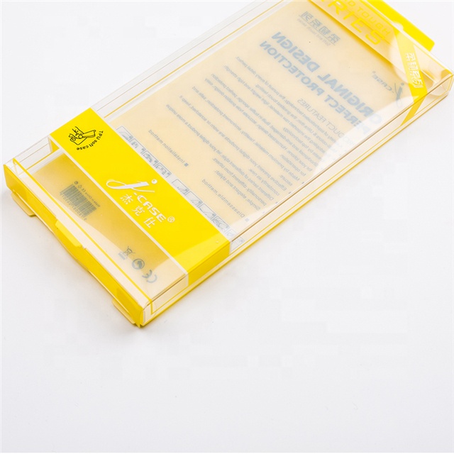 Custom PET/PP box Yellow printing plastic gift phone case fold packing box