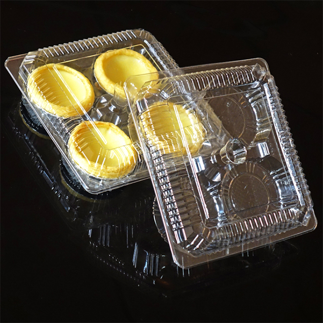 Wholesale Disposable PET Blister 4 Holes Egg Tart Container