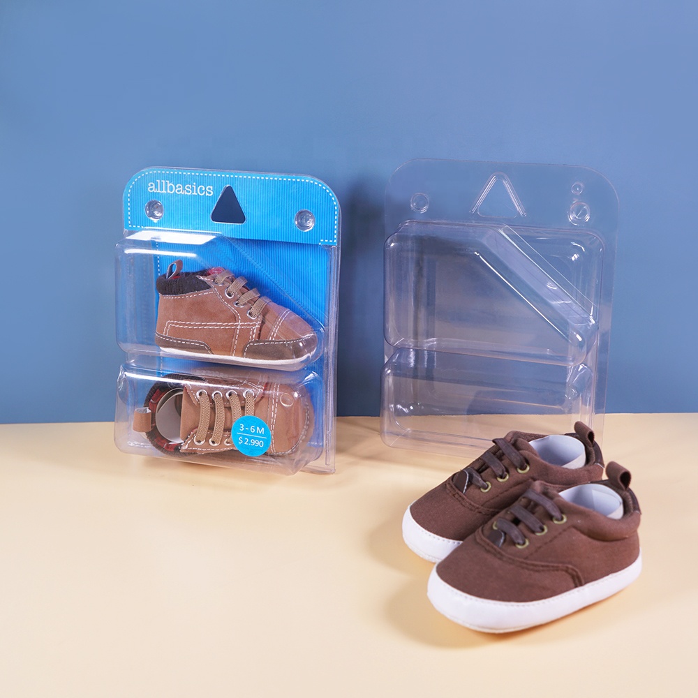 XilongTransparent plastic thermoforming vacuum baby shoes packaging