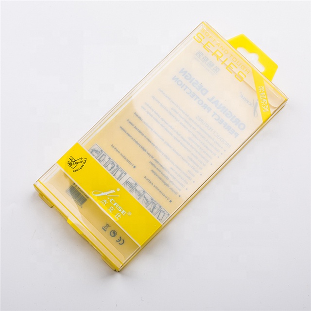 Custom PET/PP box Yellow printing plastic gift phone case fold packing box