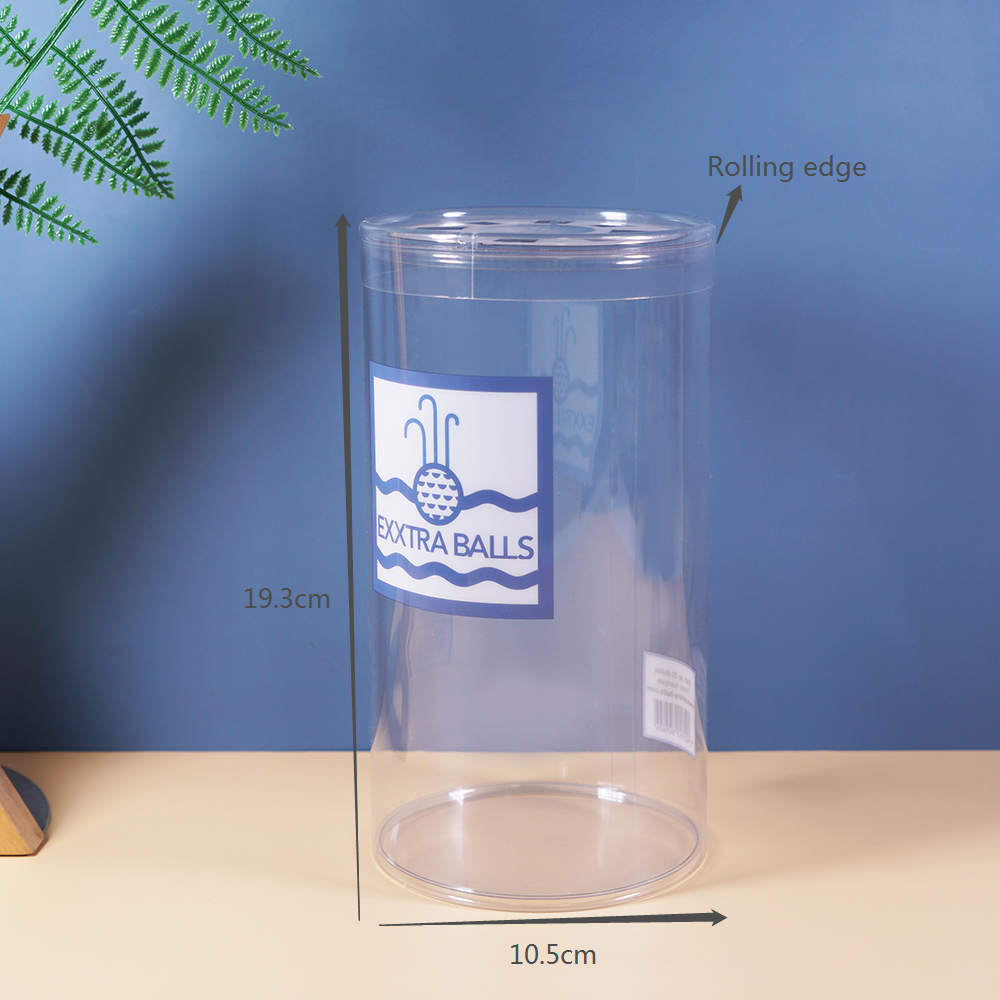Printed Logo Plastic PET PVC transparent  plastic cylinder packaging golf Packing Box